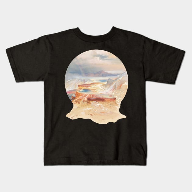 Thomas Moran Painting Minerva Terrace, Yellowstone, 1872 Kids T-Shirt by pelagio